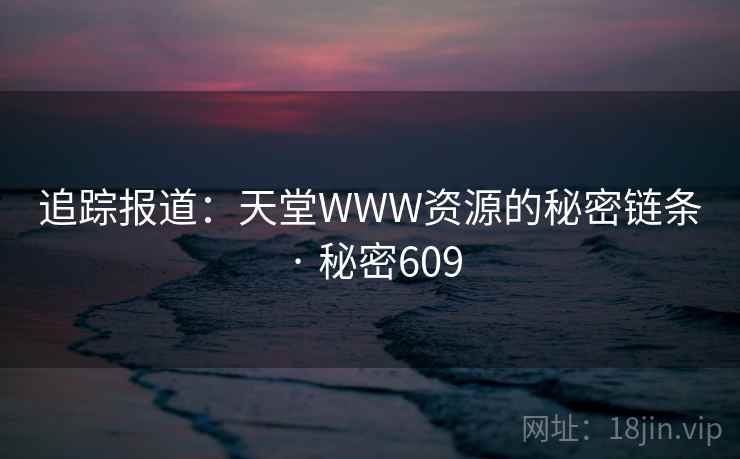 追踪报道：天堂WWW资源的秘密链条 · 秘密609